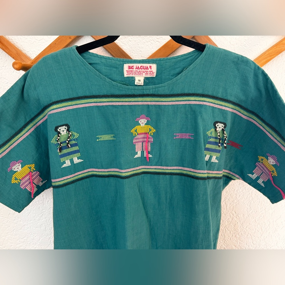 Vintage Guatemalan Embroidered 100% Cotton Top - Picture 3 of 6